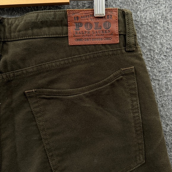 Polo Ralph Lauren Jeans Mens 34x30 Green Varick Slim 625 Canvas Cotton Pants - Picture 5 of 14